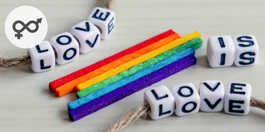 Love is love bracelet with LGBTQ rainbow trim