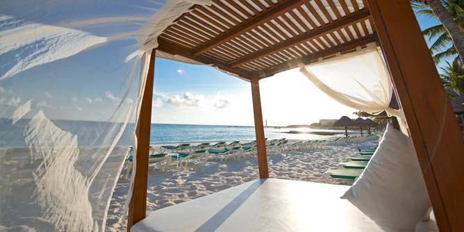 Beach cabana at one of Mexico's swingers resorts